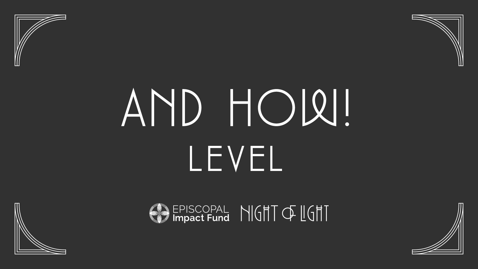 AND HOW! Sponsorship Level