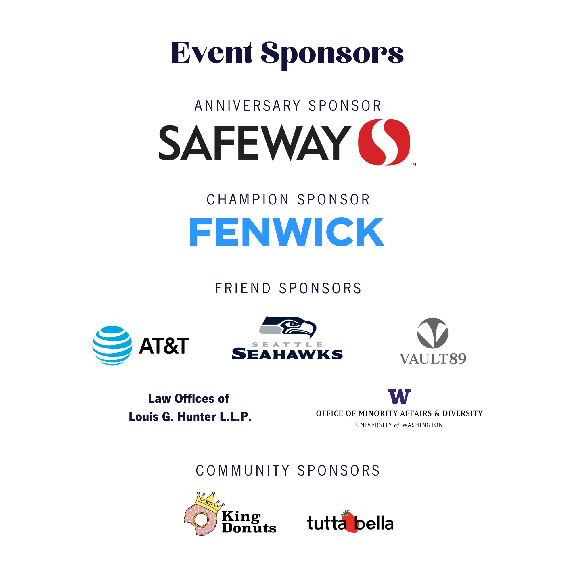 A special thank you to our event sponsors.